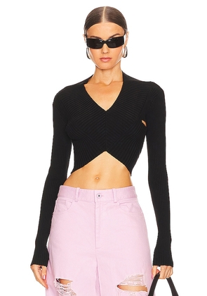 RTA Cropped Knit Top in Black. Size M, S, XS.