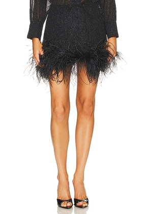 Oseree Lumiere Plumage Mini Skirt in Black. Size S-M.