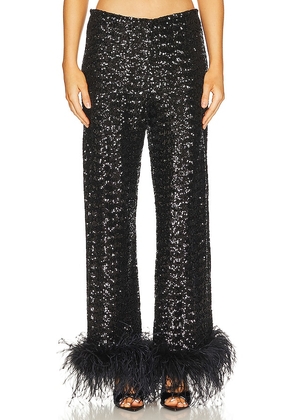 Oseree Paillettes Plumage Pants in Black. Size M, S.
