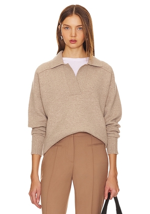 Rag & Bone Bridget Polo Sweater in Taupe. Size M, S, XL, XS, XXS.