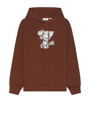 Obey Demon Hoodie in Brown. Size M, S, XL/1X.
