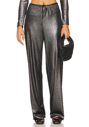 Only Hearts Eclipse Velvet Phoebe Pants in Metallic Silver. Size M, S, XL.