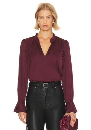 PAIGE Laurin Blouse in Burgundy. Size XS.