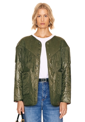 MOTHER The Tip Off Jacket in Olive. Size XL, XS.