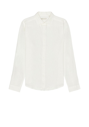 onia Linen Slim Fit Shirt in White. Size M, XL/1X.
