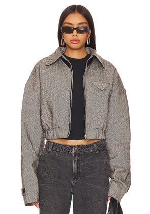 LIONESS Claude Tweed Jacket in Grey. Size L, S, XL, XS, XXL, XXS.