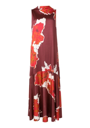 Alcaçuz Facetar-print sleeveless dress - Red