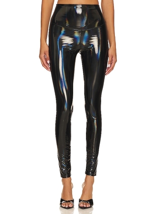 Yummie Faux Leather Legging in Black. Size S.