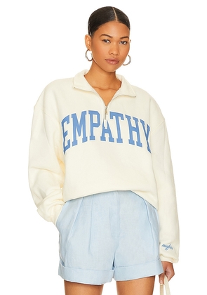 The Mayfair Group Empathy Always Quarter Zip Sweatshirt in Cream. Size L/XL.