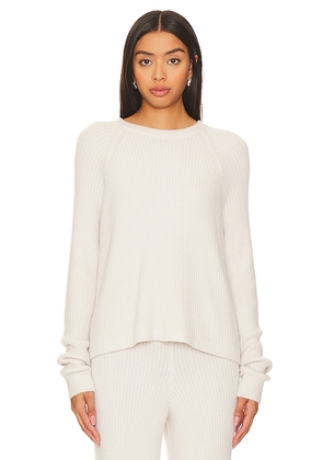 Spiritual Gangster Boxy Chenille Sweater in Ivory. Size M, S, XL.