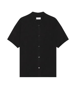 SATURDAYS NYC Kenneth Checkerboard Knit Short Sleeve Shirt in Black. Size M, S, XL/1X.