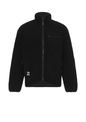 SATURDAYS NYC Spencer Polar Fleece Full Zip Jacket in Black. Size M, S, XL/1X.