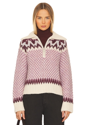 Tularosa Elandra Fairisle Sweater in Burgundy. Size M, S, XS.