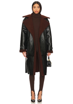 Steve Madden Kinzie Faux Leather Coat in Black. Size M, S, XL, XS.