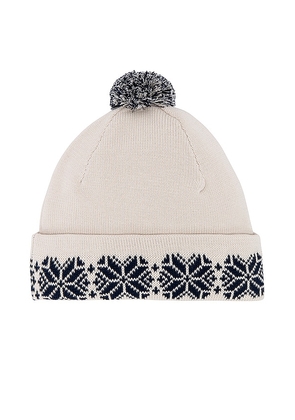 THE UPSIDE Mountain Knit Beanie in Ivory.