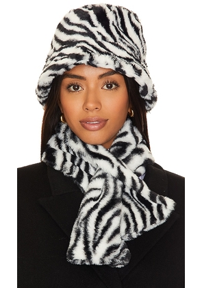 8 Other Reasons Faux Fur Hat in Black,White.