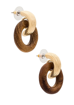 SOKO Shujaa Wood Earring in Metallic Gold.