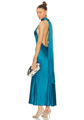 SAU LEE Penella Dress in Blue. Size 12, 2, 4.