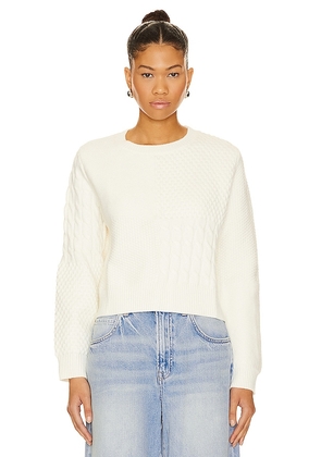 Stitches & Stripes Ellis Cable Pullover in White. Size M, S, XL, XS.