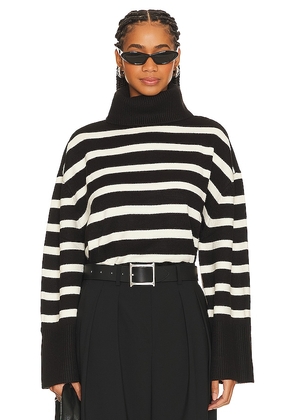 WeWoreWhat Striped Turtle Neck in Black. Size S/M, XXS/XS.