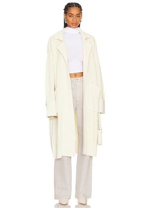 WeWoreWhat Collar Coat in Ivory. Size S/M.