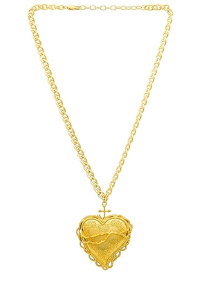 The M Jewelers NY X Mirror Palais Heart Of Thorns Necklace in Metallic Gold.