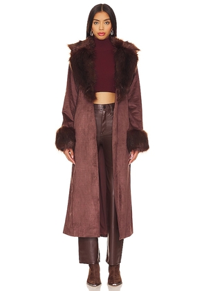 Show Me Your Mumu Penny Lane Coat in Brown. Size M, S, XL.