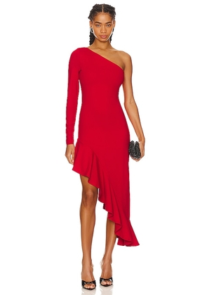 Susana Monaco Ruffle High Low Dress in Red. Size M, S, XL, XS.
