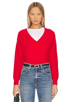 White + Warren Cashmere Sweater in Red. Size M, S, XS.