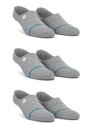 Stance Icon No Show 3 Pack Sock in Grey. Size M.