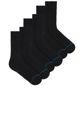 Stance Shelter 3 Pack Sock in Black. Size M.