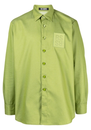 Raf Simons logo-patch cotton shirt - Green