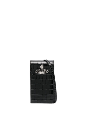 Vivienne Westwood Orb-logo crocodile-embossed phone bag - Black