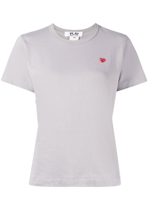 Comme Des Garçons short-sleeve heart-patch T-shirt - Grey