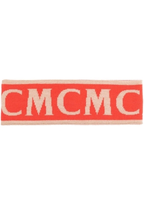 MCM intarsia-knit merino scarf - Red