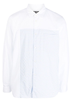 Comme des Garçons Homme Deux gingham-pattern panelled cotton shirt - Blue