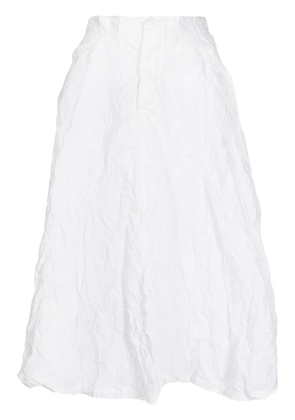 Toga crinkled-finish high-waist midi skirt - White