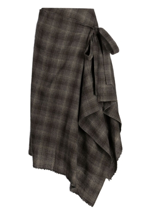 Forme D'expression checked blanket skirt - Brown