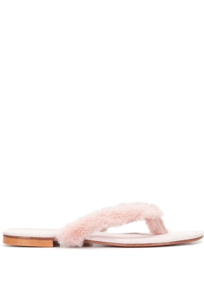Madison.Maison Ivanka artificial fur flip-flops - Pink