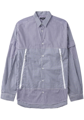 Comme des Garçons Homme grid-pattern panelled cotton shirt - Blue