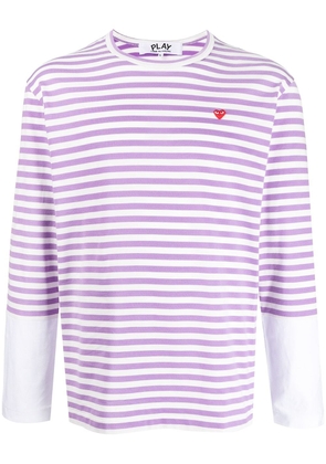 Comme Des Garçons striped long-sleeve T-shirt - Purple