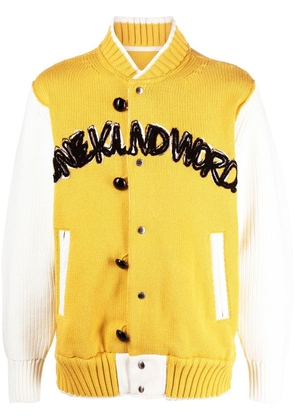 sacai knitted bomber jacket - Yellow