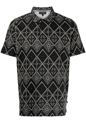 Ted Baker patterned short-sleeved polo shirt - Black