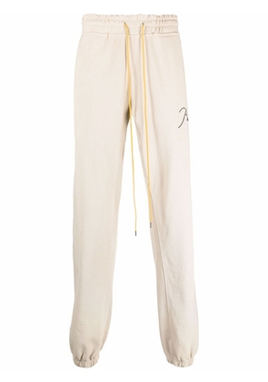 RHUDE embroidered-logo track pants - Neutrals