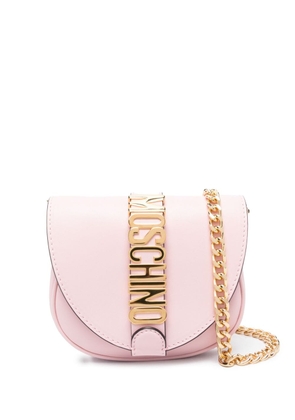 Moschino logo plaque shoulder bag - Pink