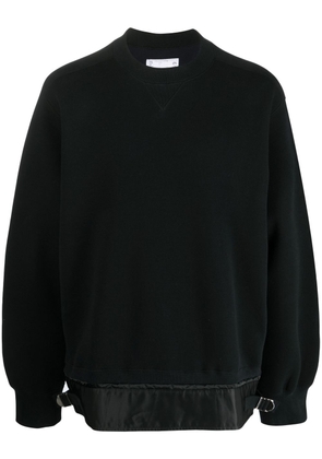 sacai crew neck panelled sweatshirt - Black