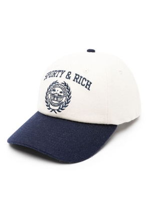 Sporty & Rich logo-embroidered wool cap - White