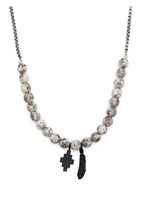 Marcelo Burlon County of Milan logo-charm beaded necklace - White