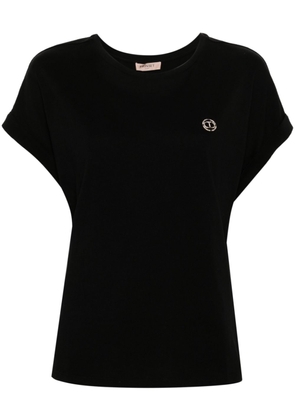 TWINSET logo-plaque cotton T-shirt - Black