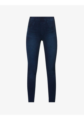 Jean-ish cotton-blend leggings